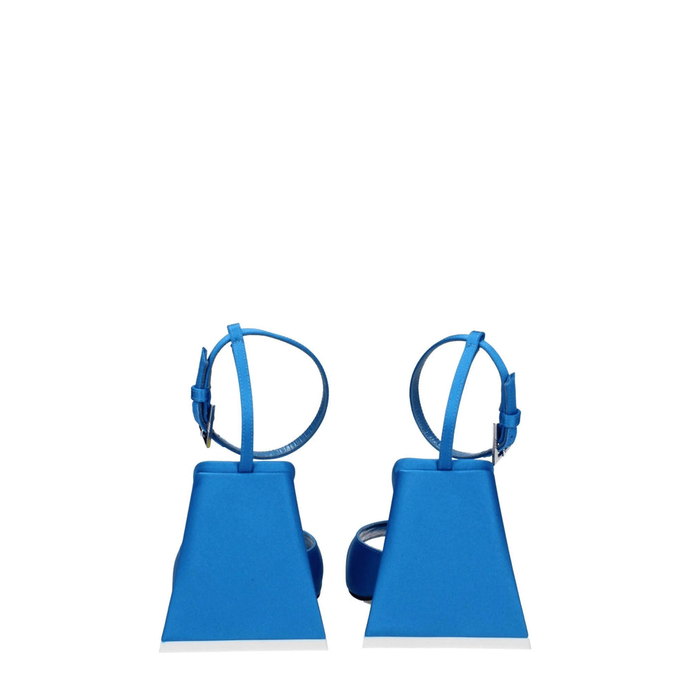 The Attico Blue Satin Stiletto Heels Sandals - Sandals