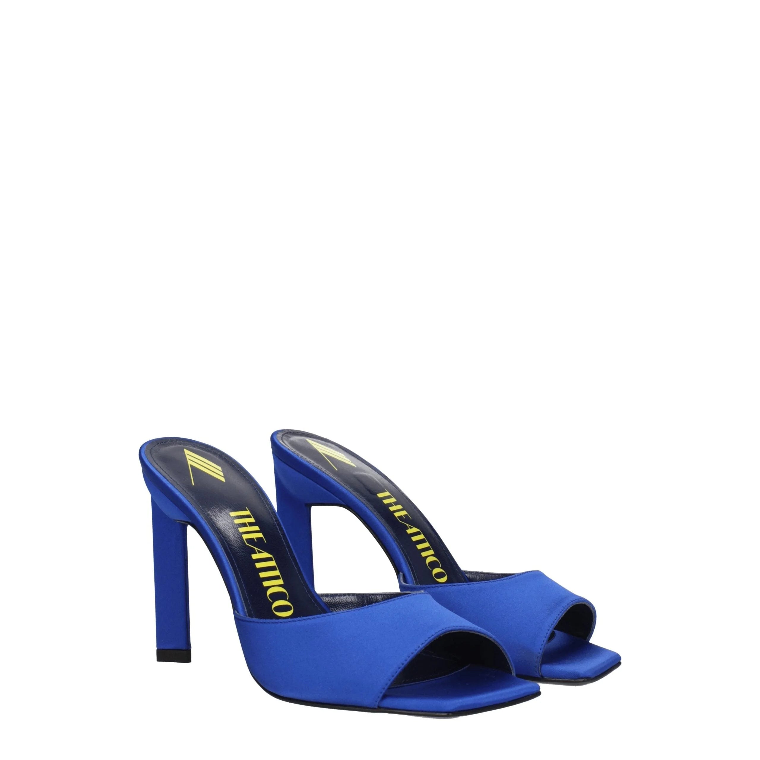 The Attico Blue Satin Stiletto Heels Sandals
