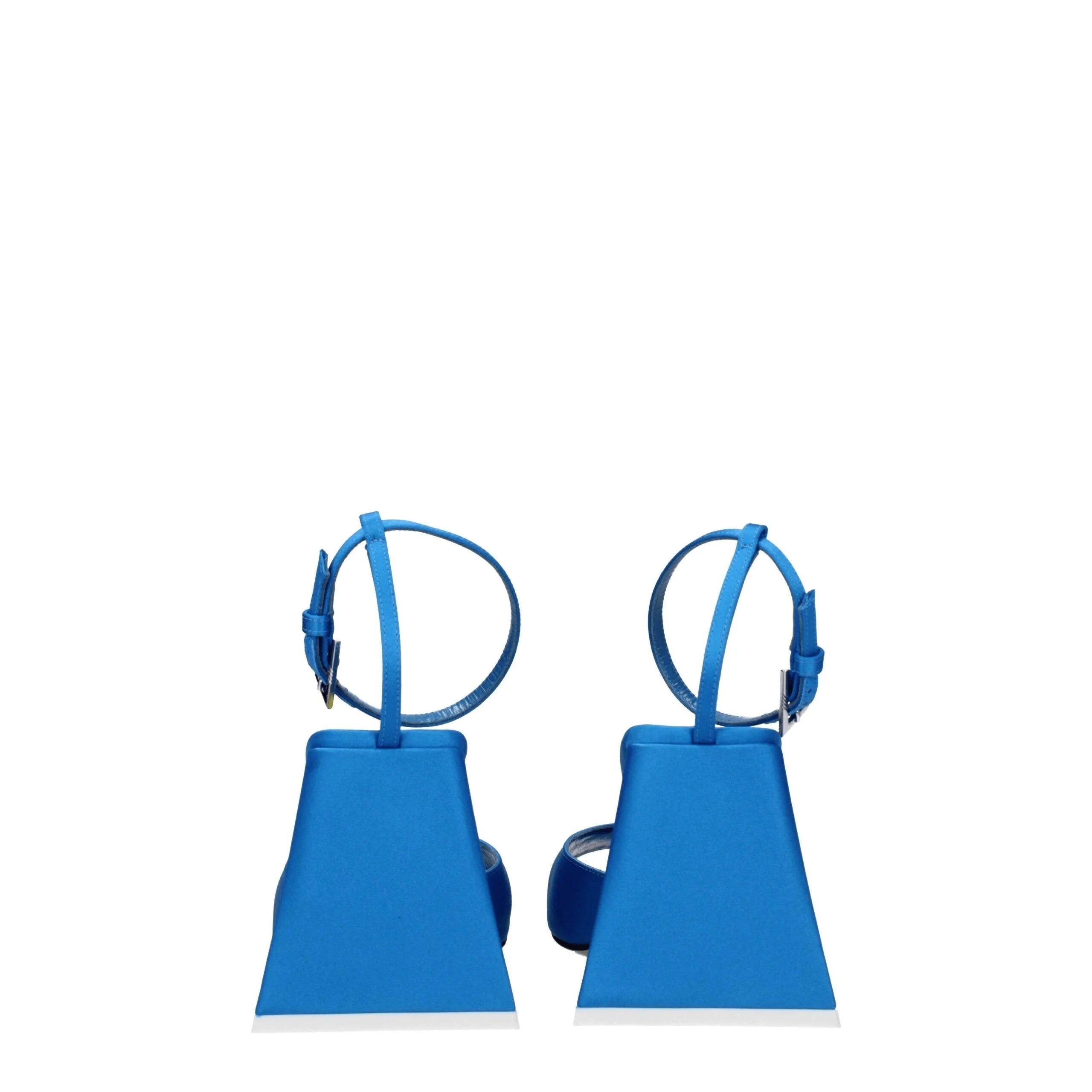The Attico Blue Satin Stiletto Heels Sandals