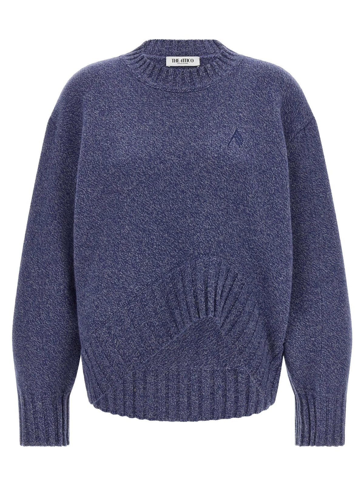The Attico Blue Virgin Wool Cardigan