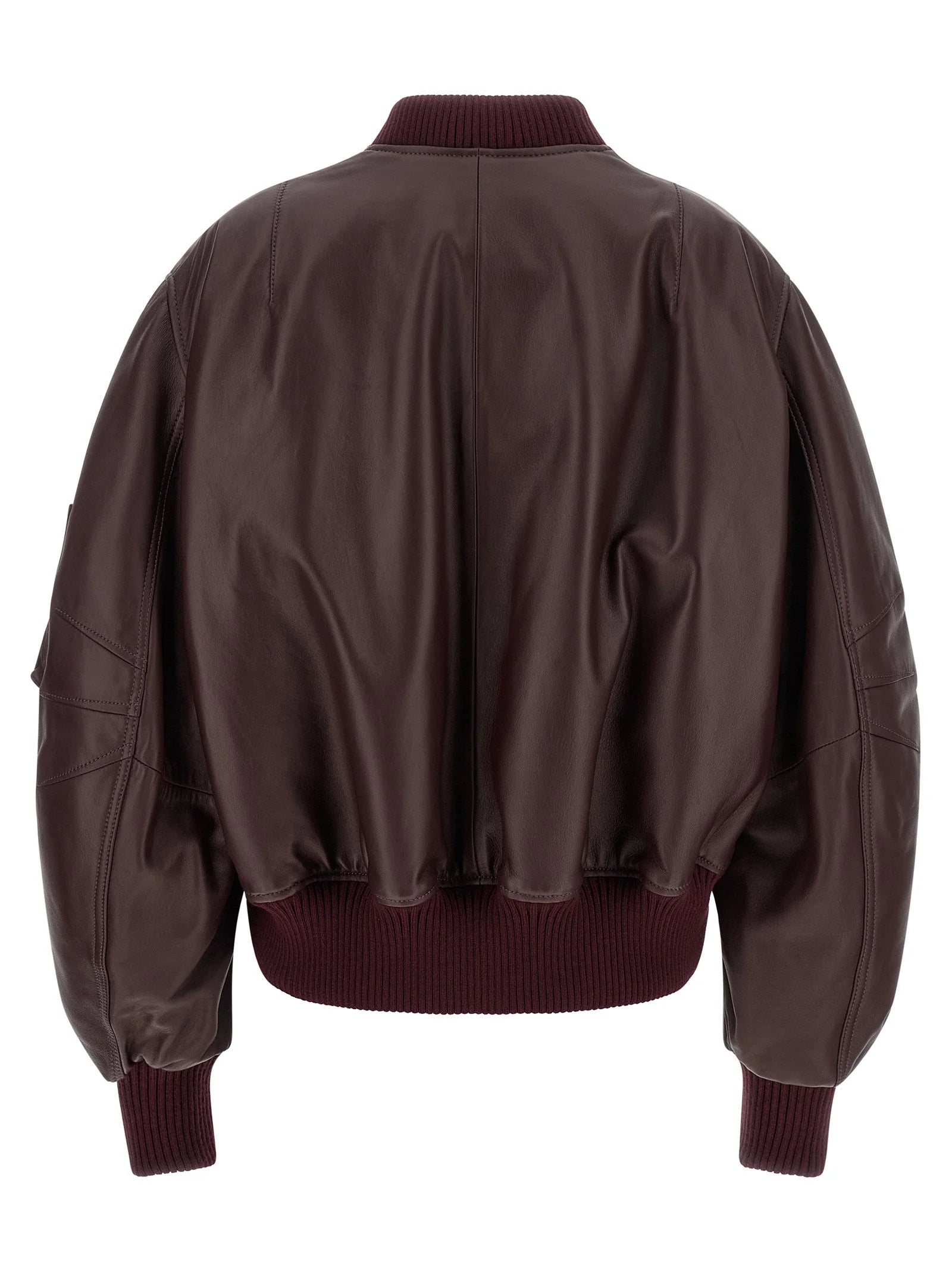 The Attico Bordeaux Lamb Leather Leather Jacket