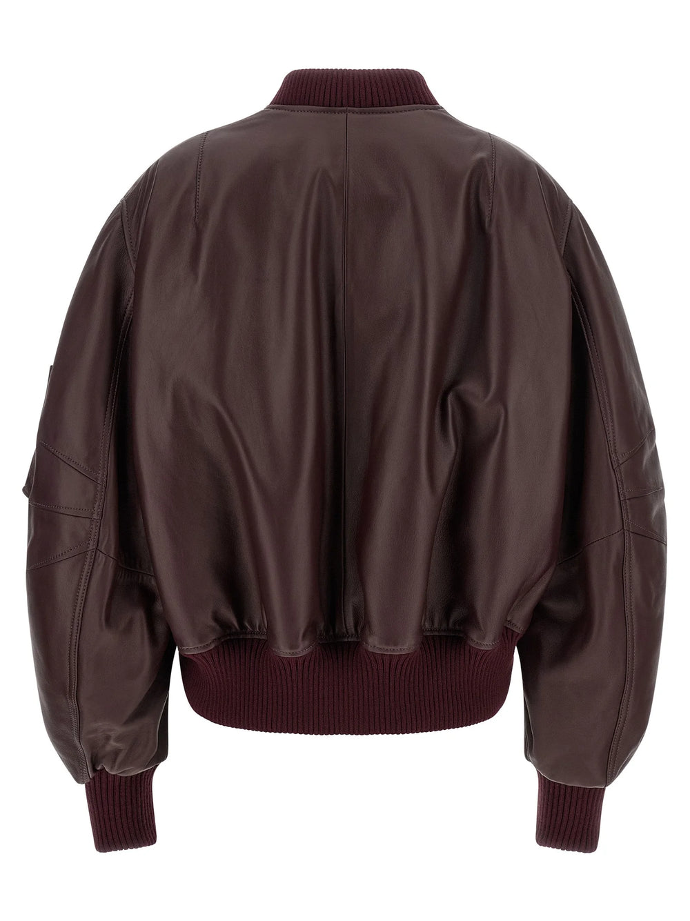 The Attico Bordeaux Lamb Leather Leather Jacket