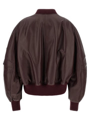 The Attico Bordeaux Lamb Leather Leather Jacket