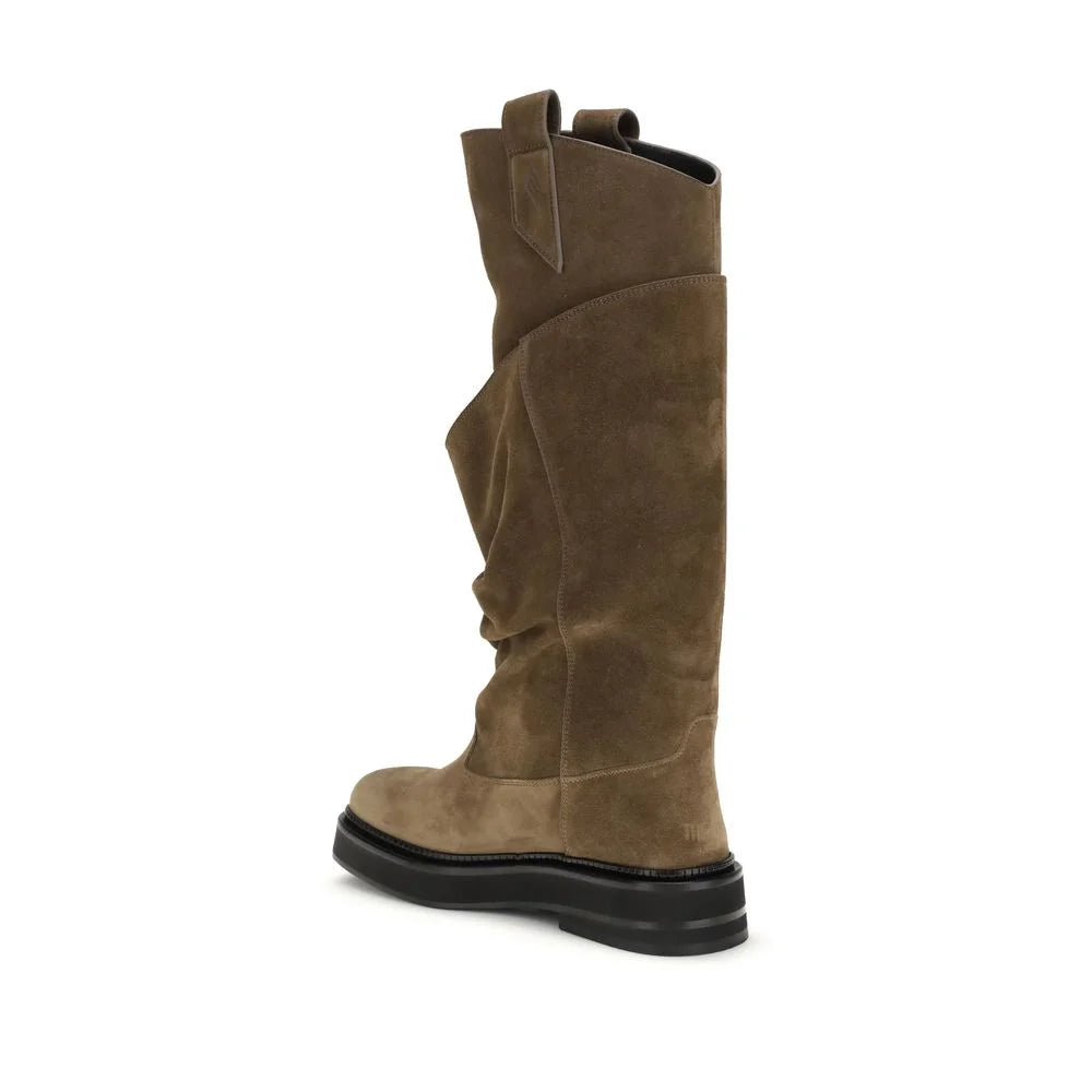 The Attico Brown Calf Leather Bos Taurus Lace-Up Boots