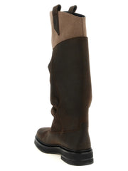The Attico Brown Calf Leather Bos Taurus Over The Knee