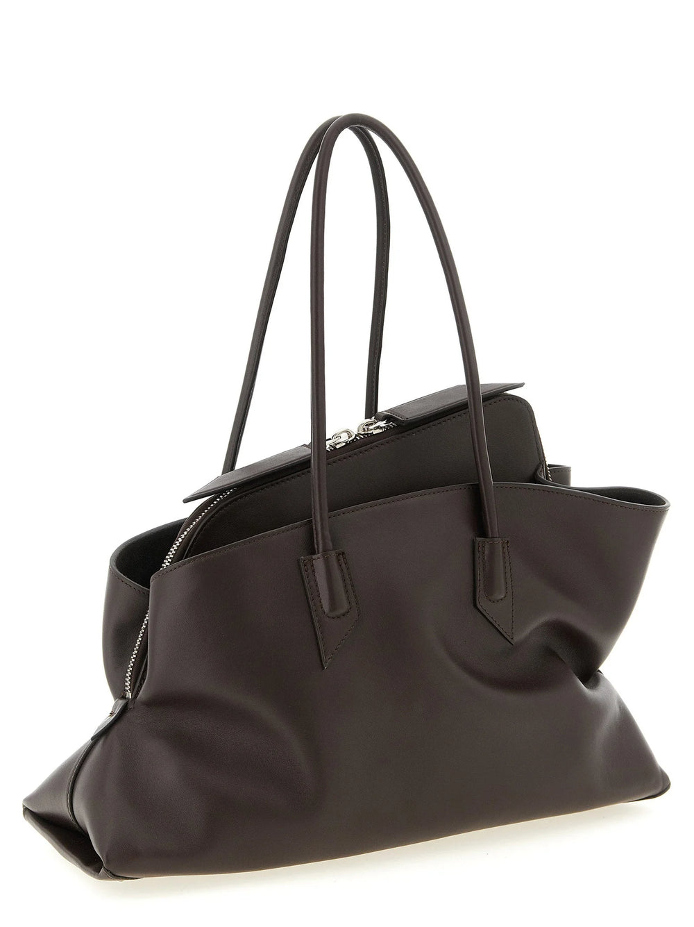 The Attico Brown Calfskin Shoulder Bag