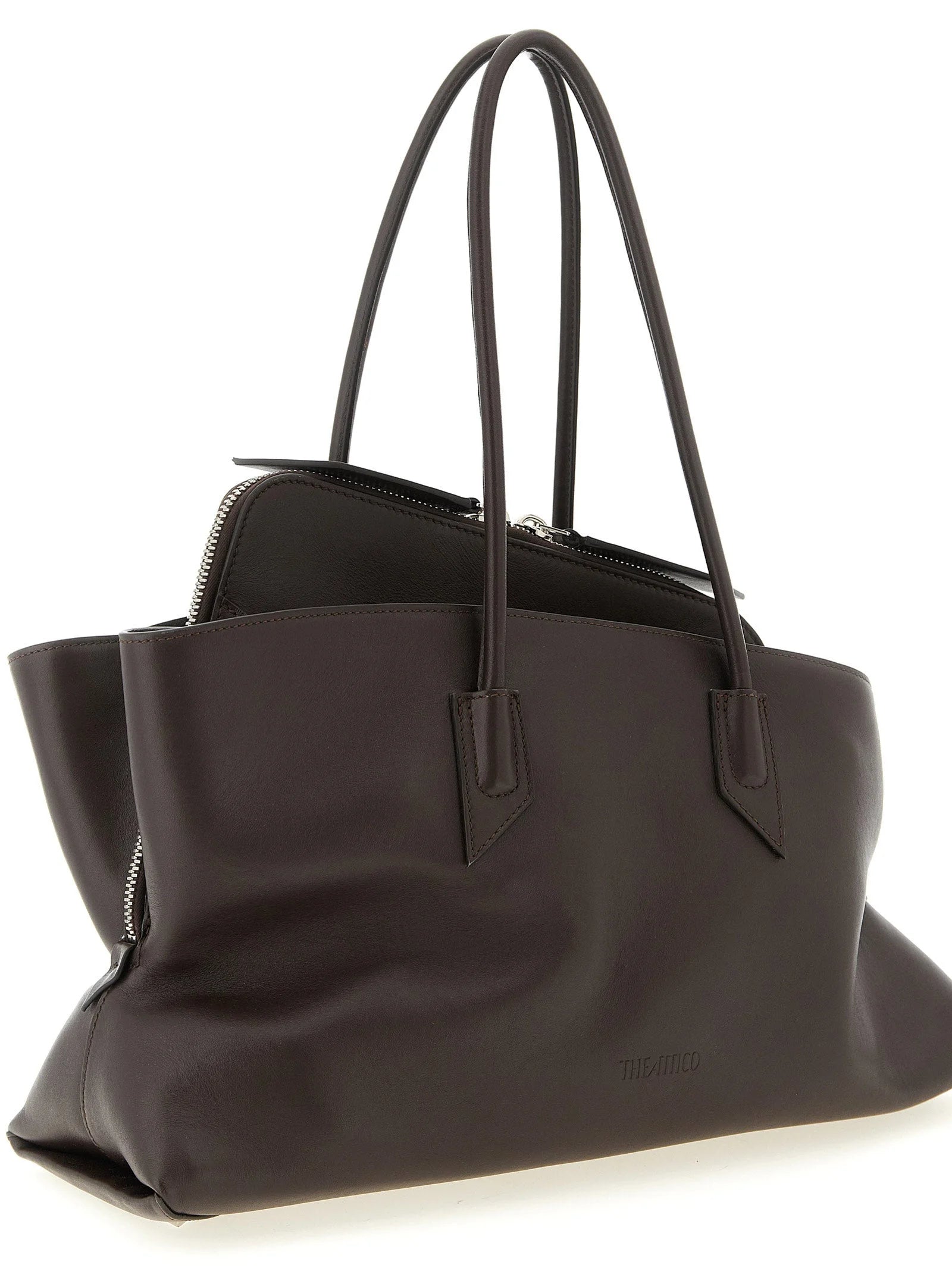 The Attico Brown Calfskin Shoulder Bag