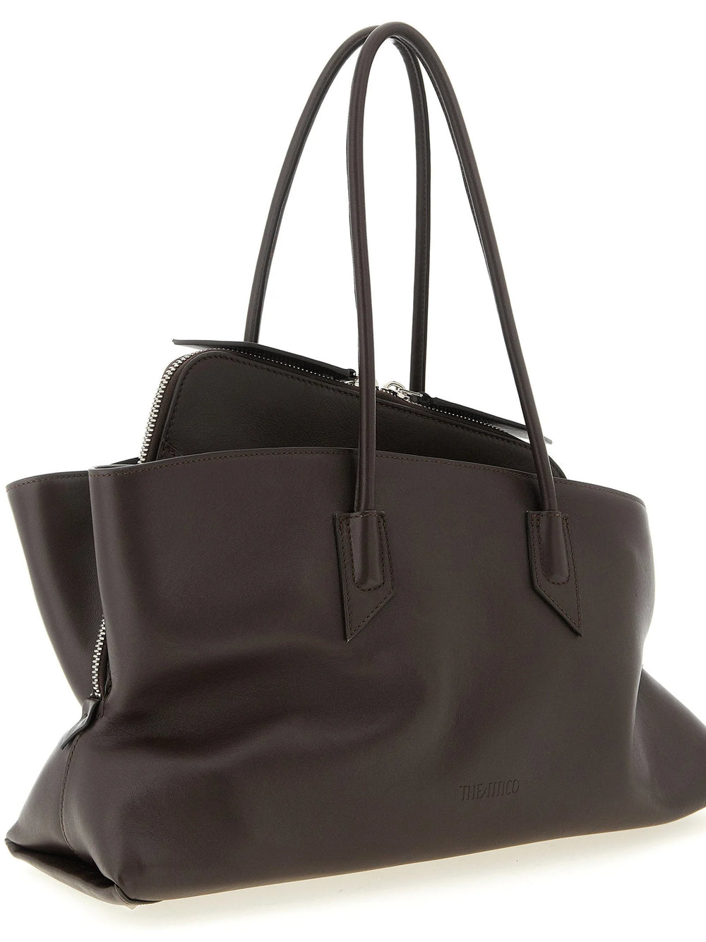 The Attico Brown Calfskin Shoulder Bag