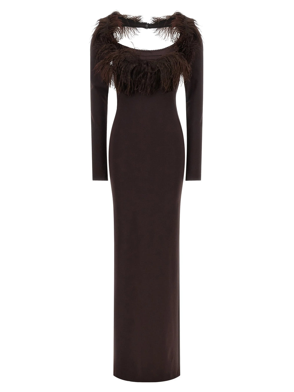 The Attico Brown Viscose Long Dress