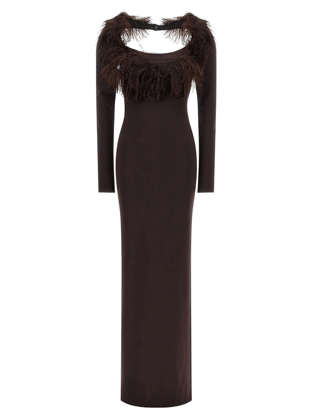 The Attico Brown Viscose Long Dress