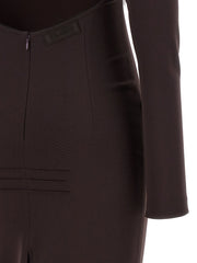 The Attico Brown Viscose Long Dress