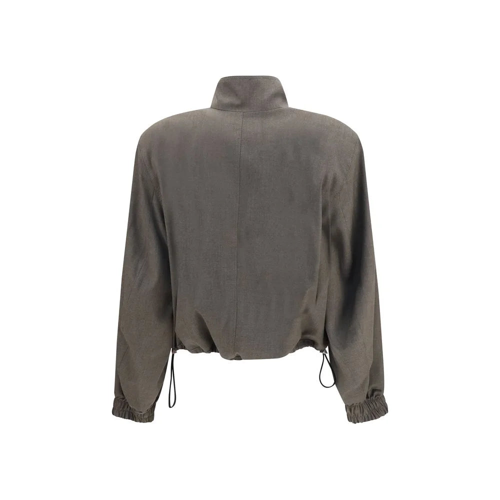 The Attico Brown Wool Oves Aries Bomber