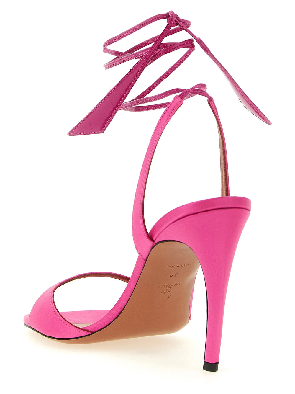 The Attico Fuchsia Leather Stiletto Heel Sandals - EU39/US9