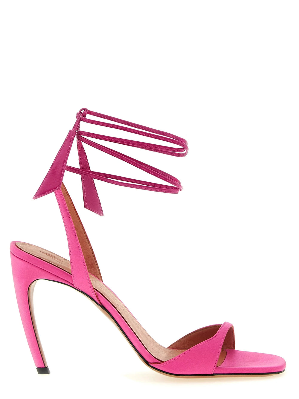 The Attico Fuchsia Leather Stiletto Heel Sandals - EU39/US9