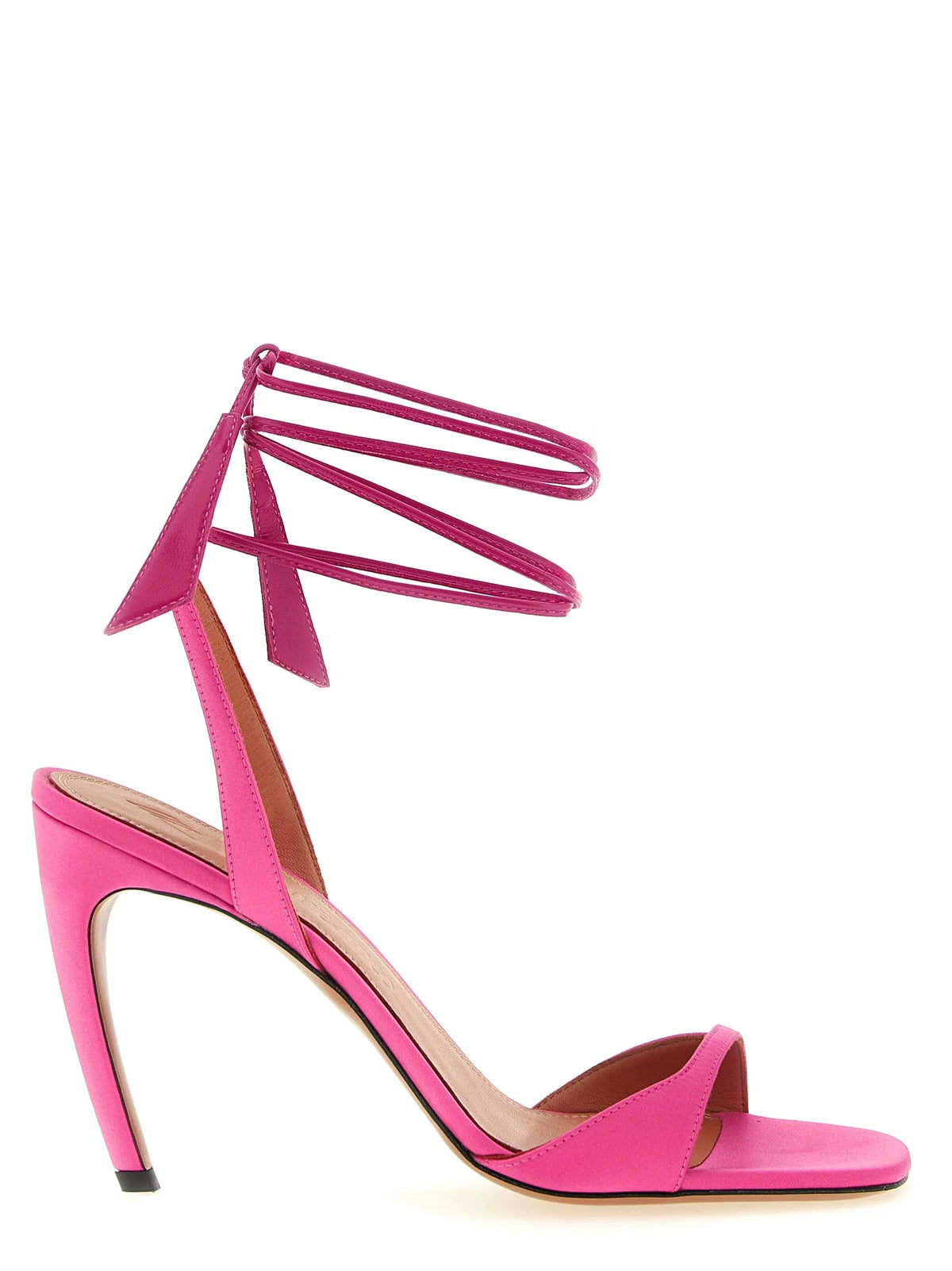 The Attico Fuchsia Leather Stiletto Heel Sandals - EU39/US9