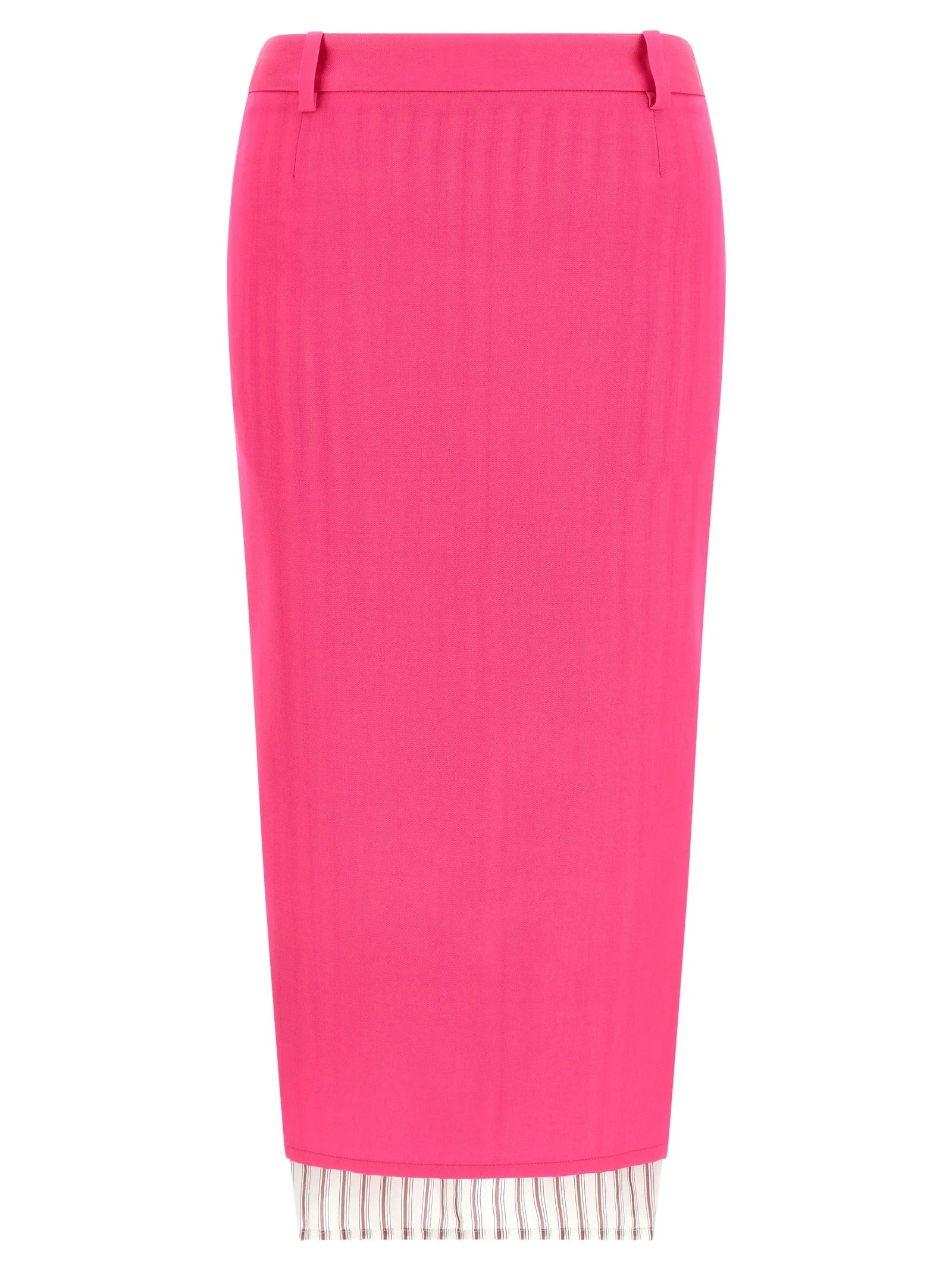 The Attico Fuchsia Virgin Wool Midi Skirt - IT38