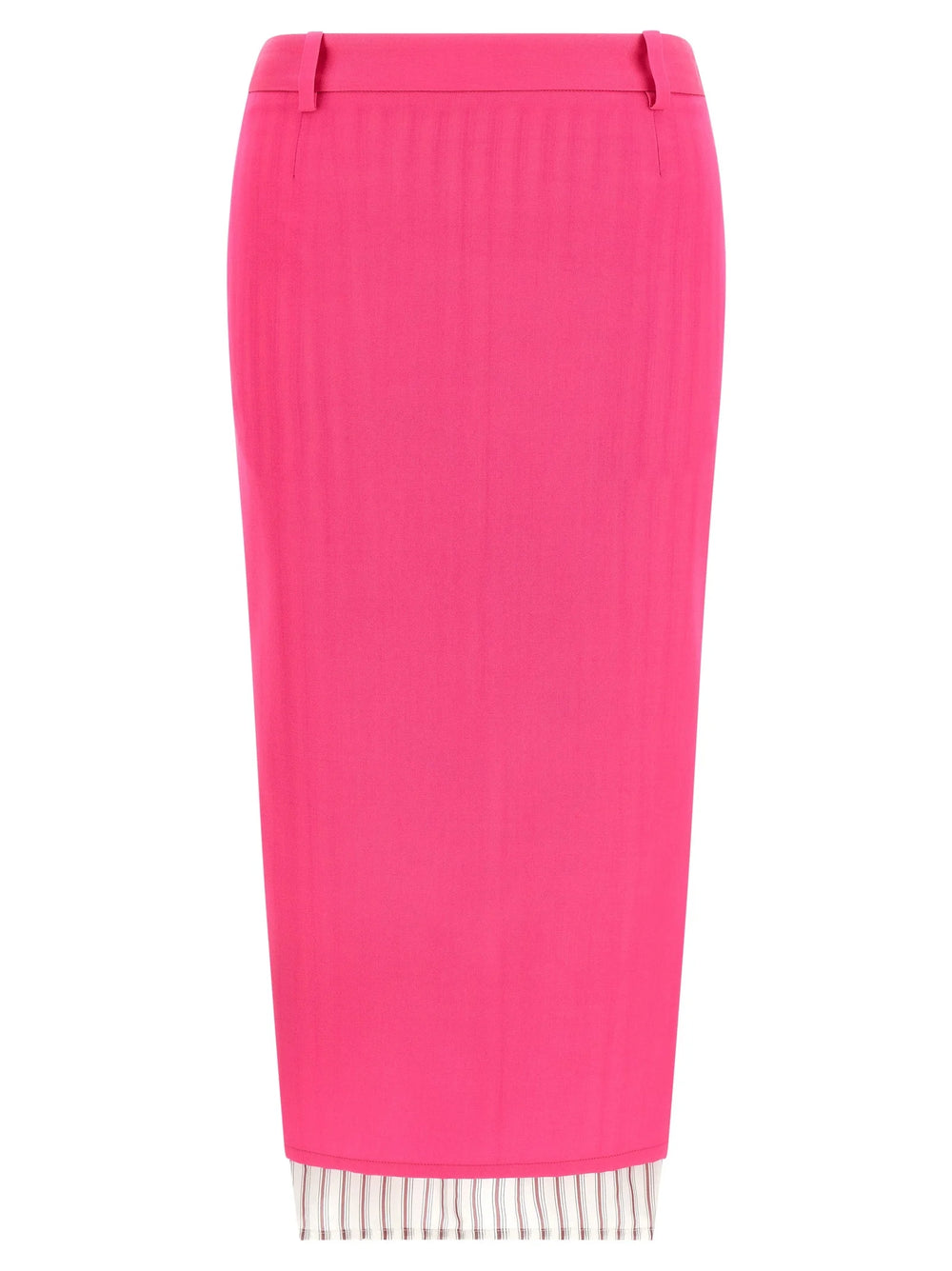 The Attico Fuchsia Virgin Wool Midi Skirt - IT38