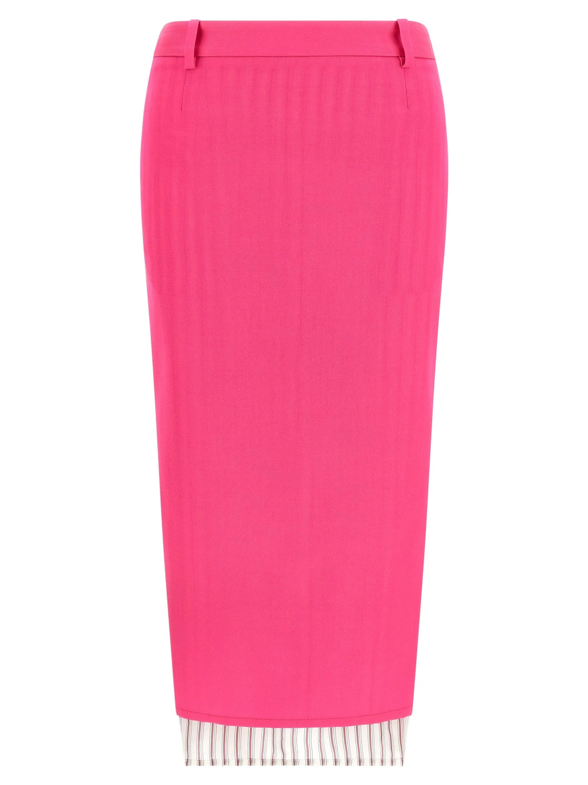 The Attico Fuchsia Virgin Wool Midi Skirt - IT38