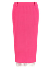 The Attico Fuchsia Virgin Wool Midi Skirt - IT38