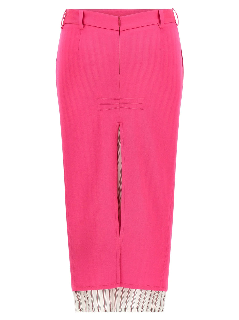 The Attico Fuchsia Virgin Wool Midi Skirt - IT38
