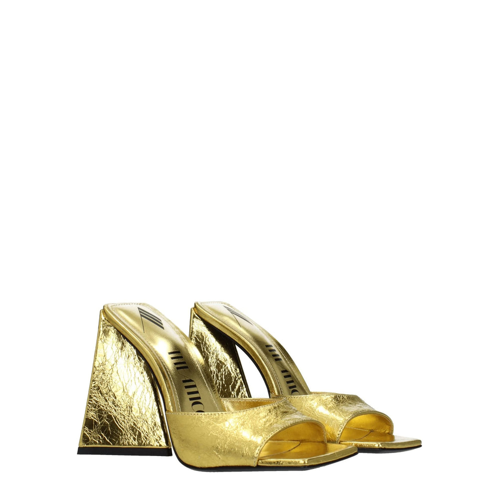 The Attico Gold Leather Platforms - EU37.5/US7.5