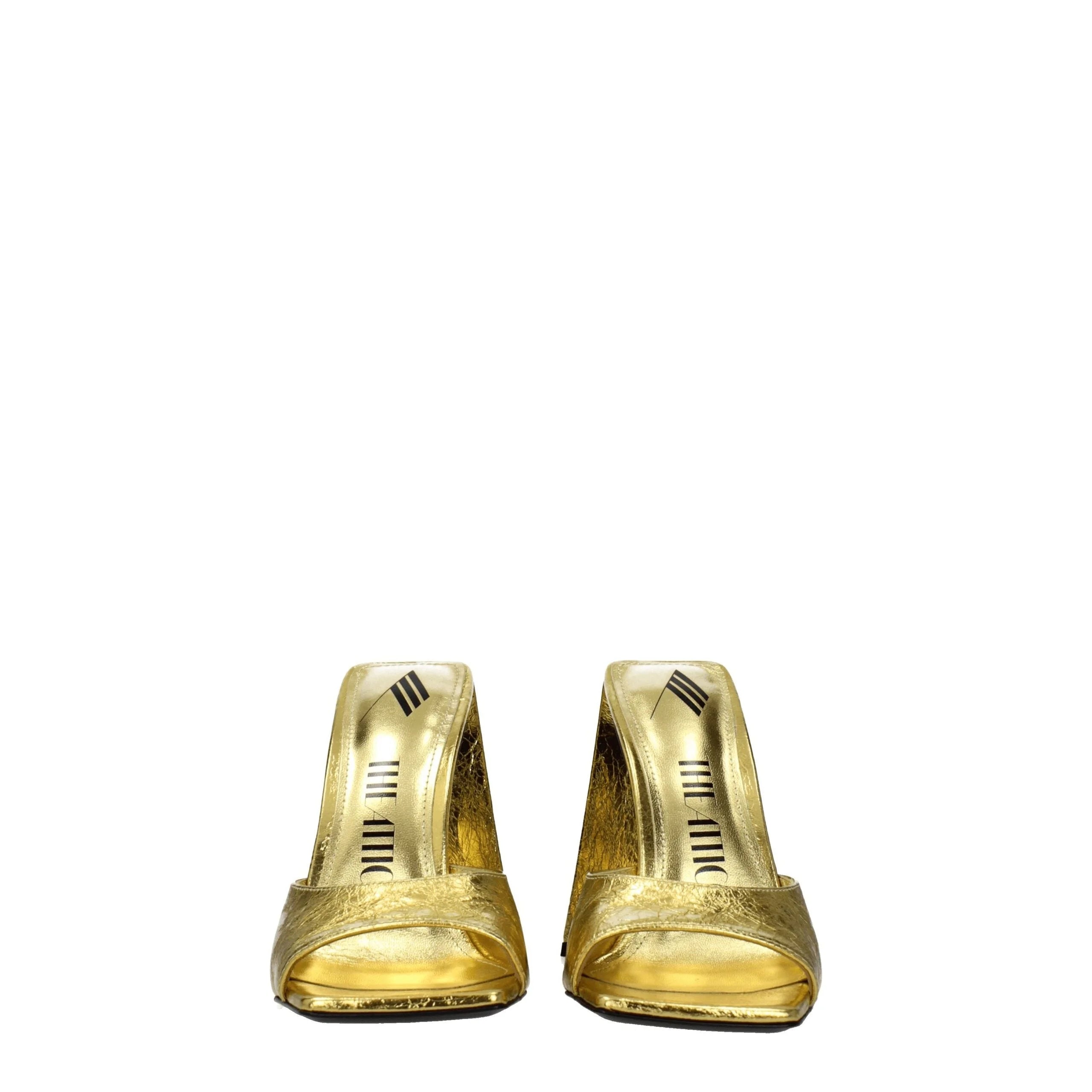 The Attico Gold Leather Platforms - EU37.5/US7.5