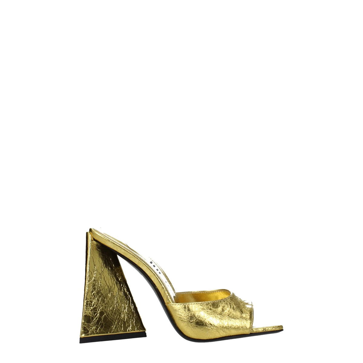 The Attico Gold Leather Platforms - EU37.5/US7.5