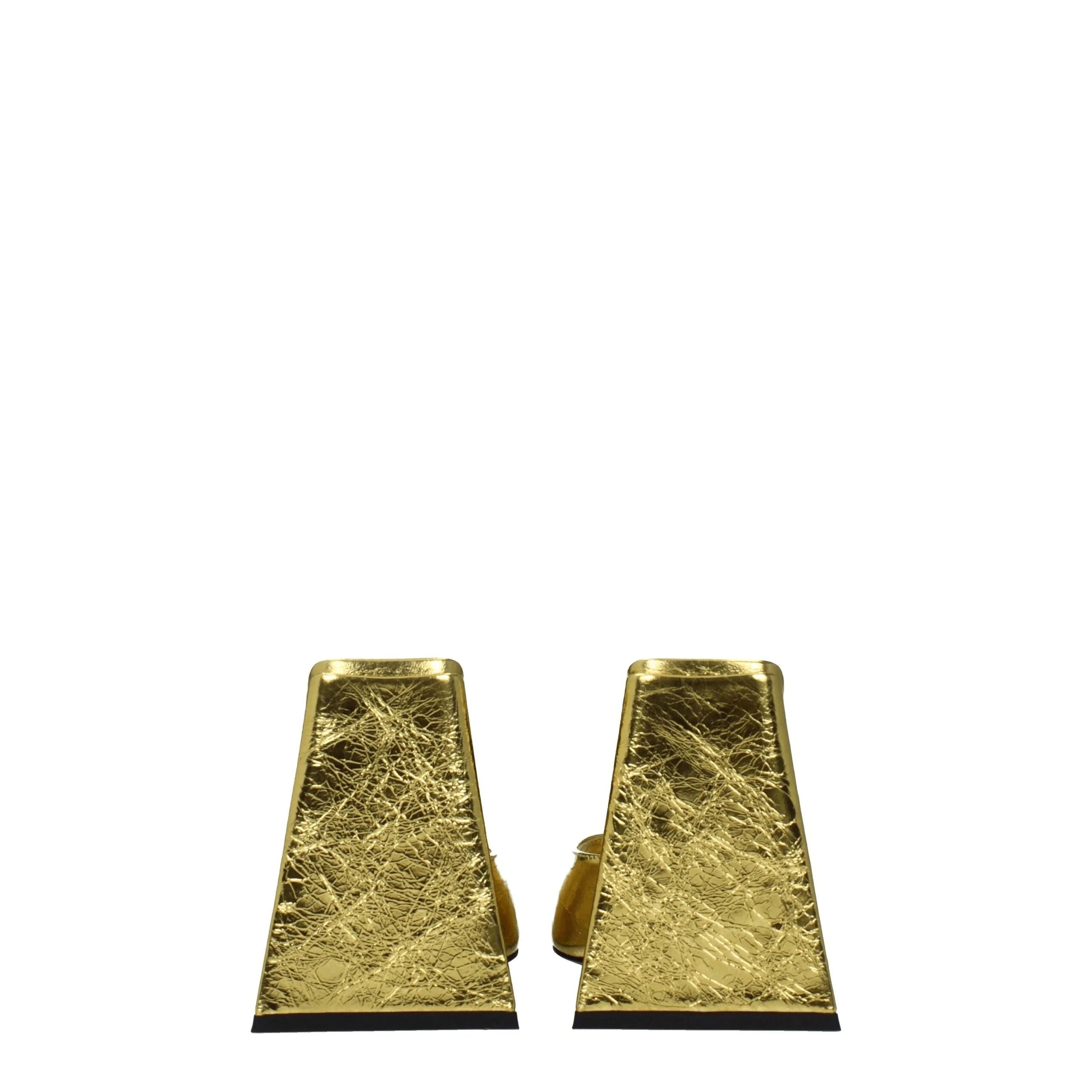 The Attico Gold Leather Platforms - EU37.5/US7.5