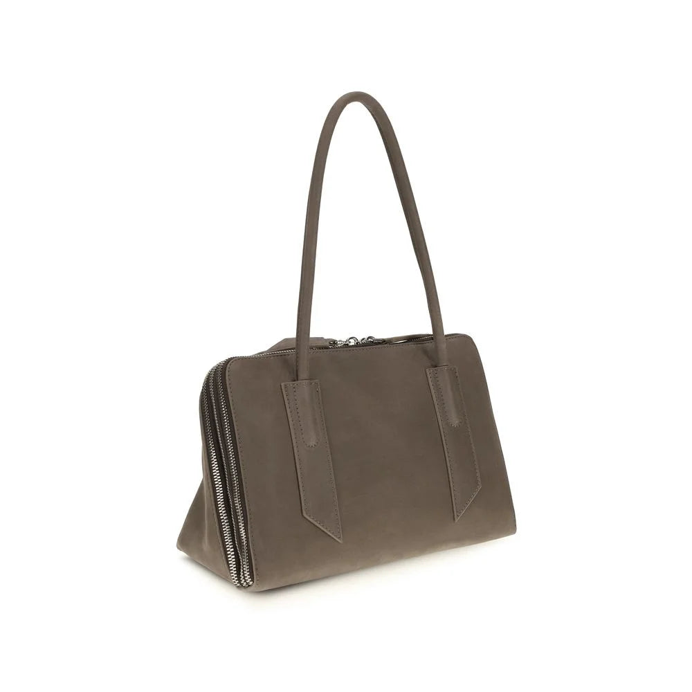 The Attico Gray Calf Leather Bos Taurus Shoulder Bag