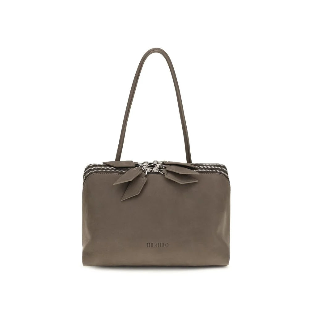 The Attico Gray Calf Leather Bos Taurus Shoulder Bag