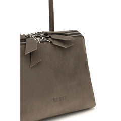 The Attico Gray Calf Leather Bos Taurus Shoulder Bag
