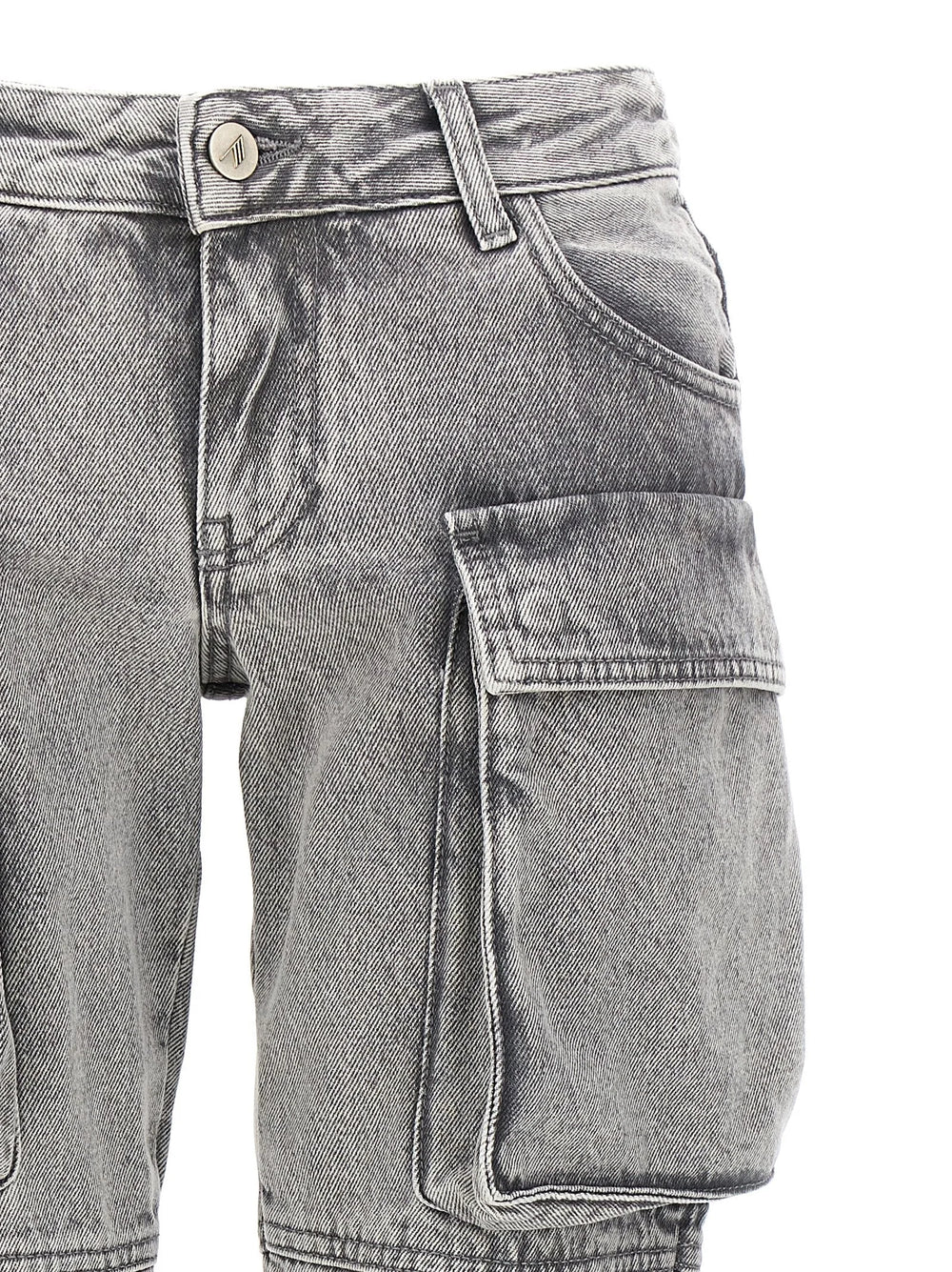 The Attico Gray Cotton Cargo Pants