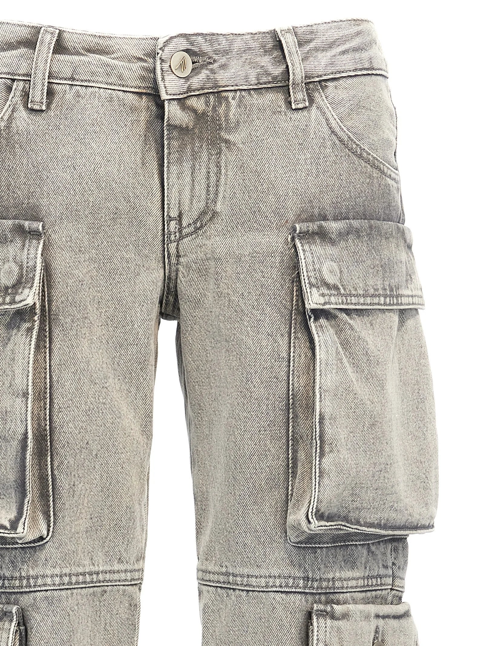 The Attico Gray Cotton Cargo Pants