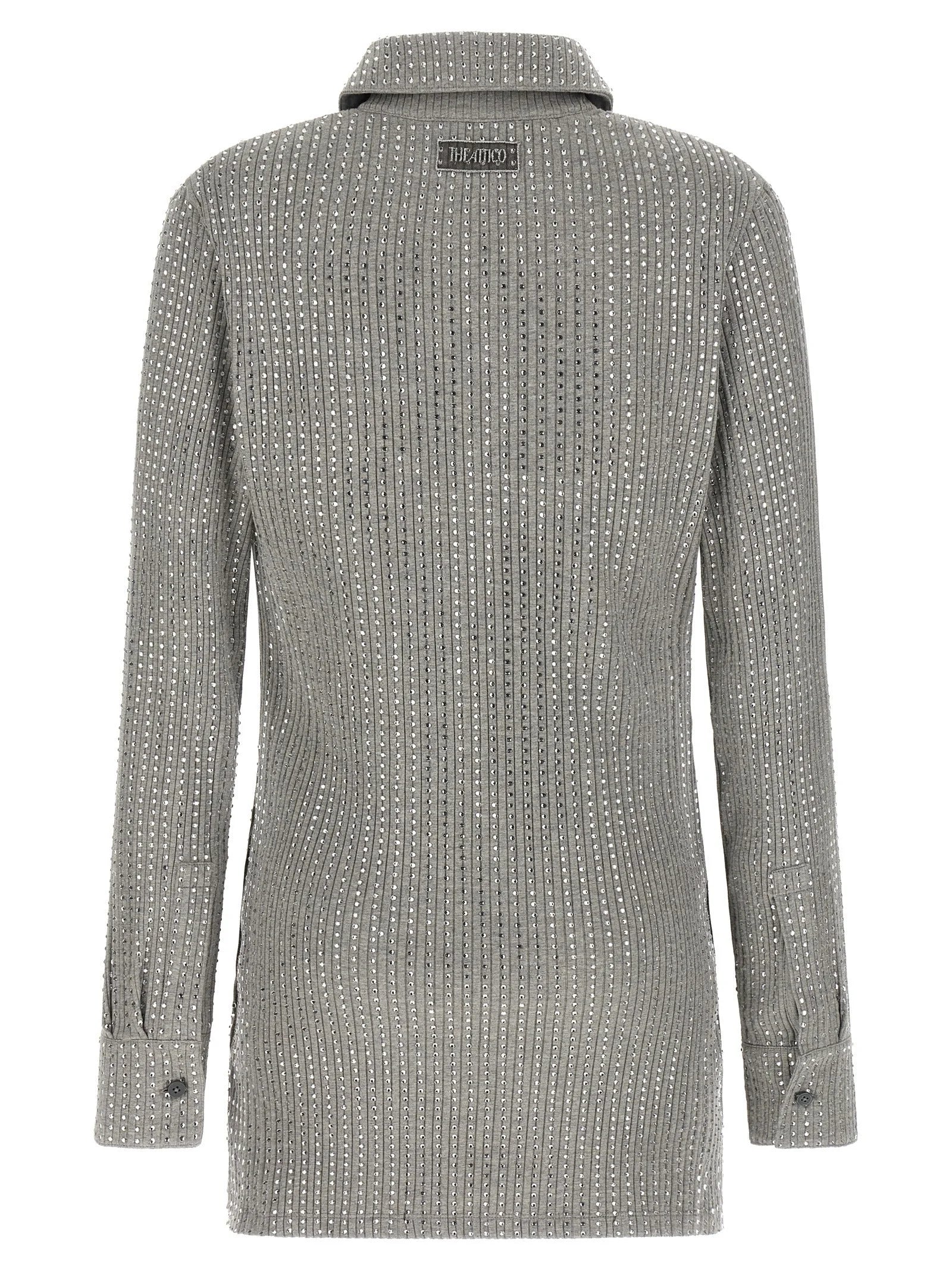 The Attico Gray Cotton Short Dress - IT40