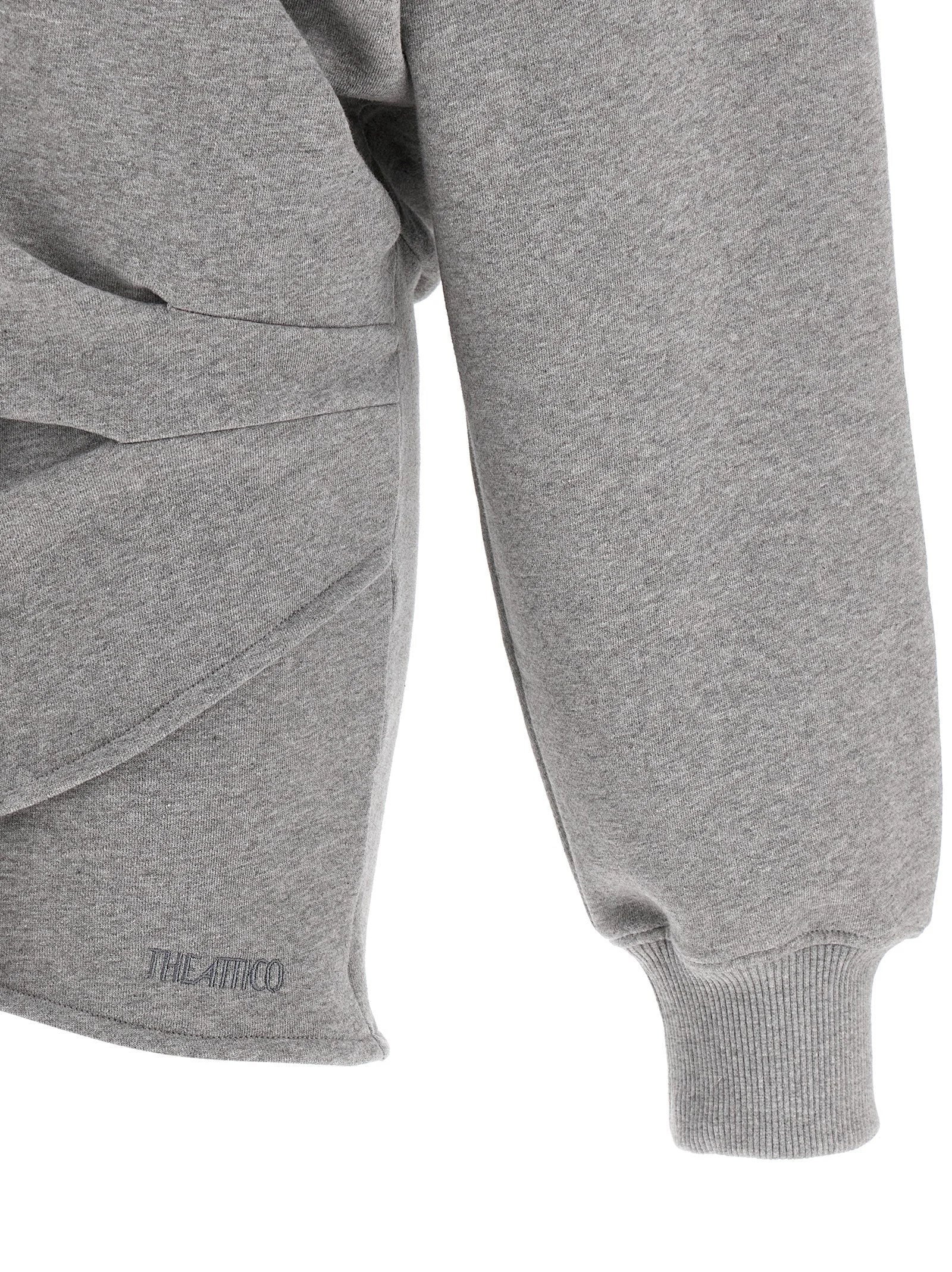 The Attico Gray Cotton Short Dress - IT40