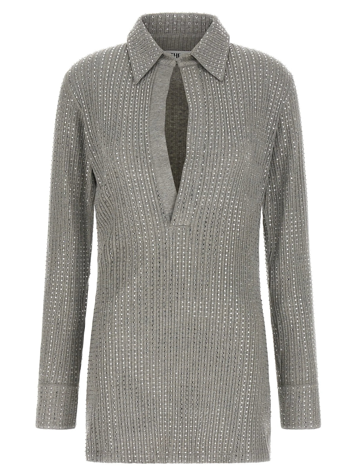 The Attico Gray Cotton Short Dress - IT40