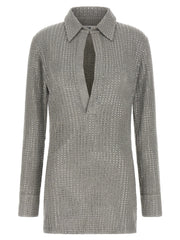 The Attico Gray Cotton Short Dress - IT40