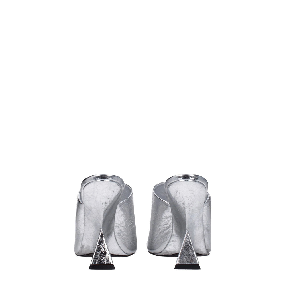 The Attico Gray Leather Platforms