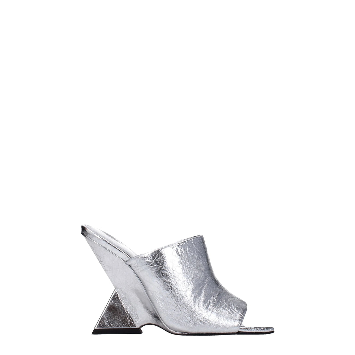 The Attico Gray Leather Platforms - Sandals