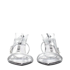 The Attico Gray Leather Stiletto Heel Sandals