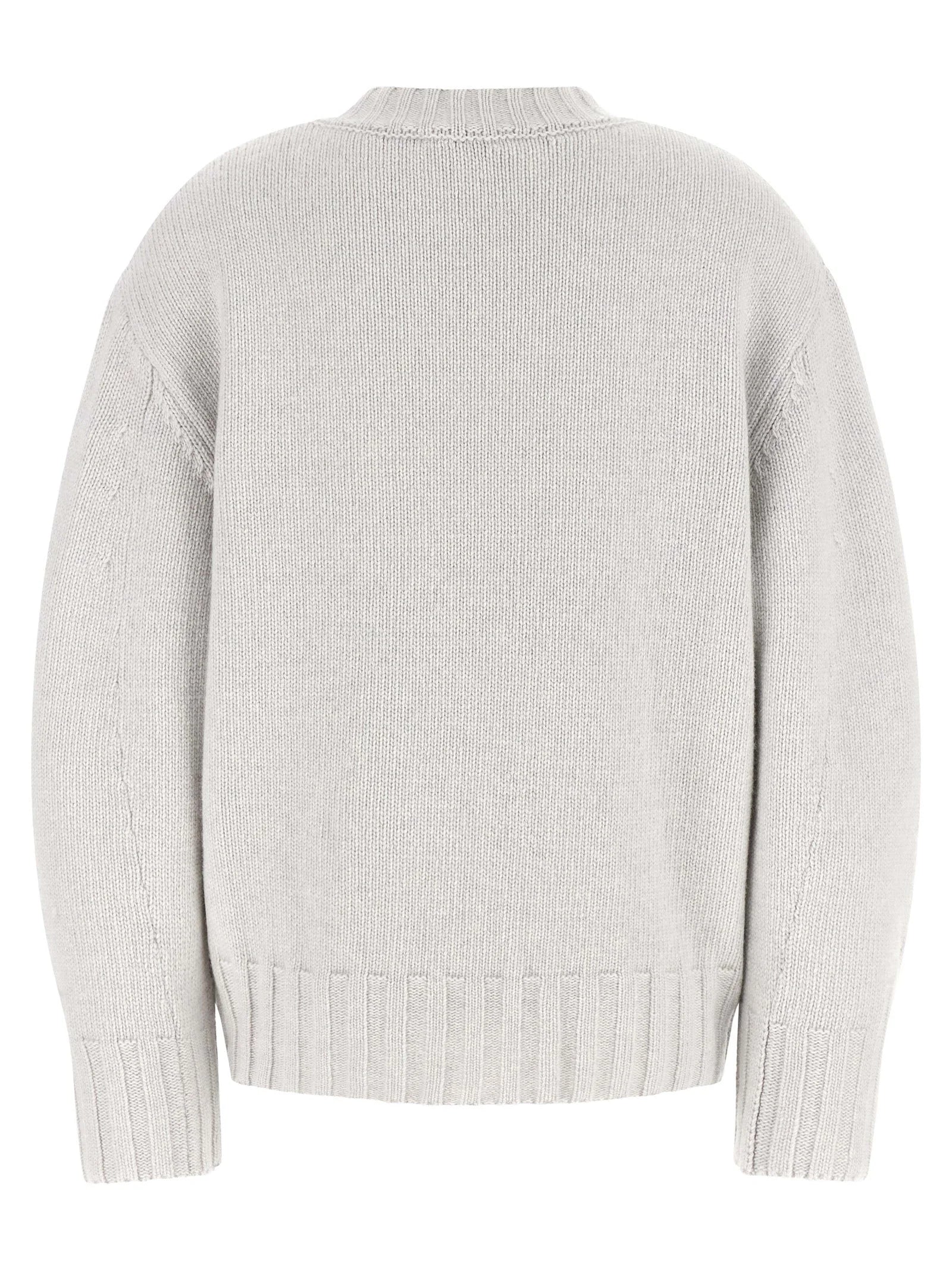 The Attico Gray Virgin Wool Cardigan