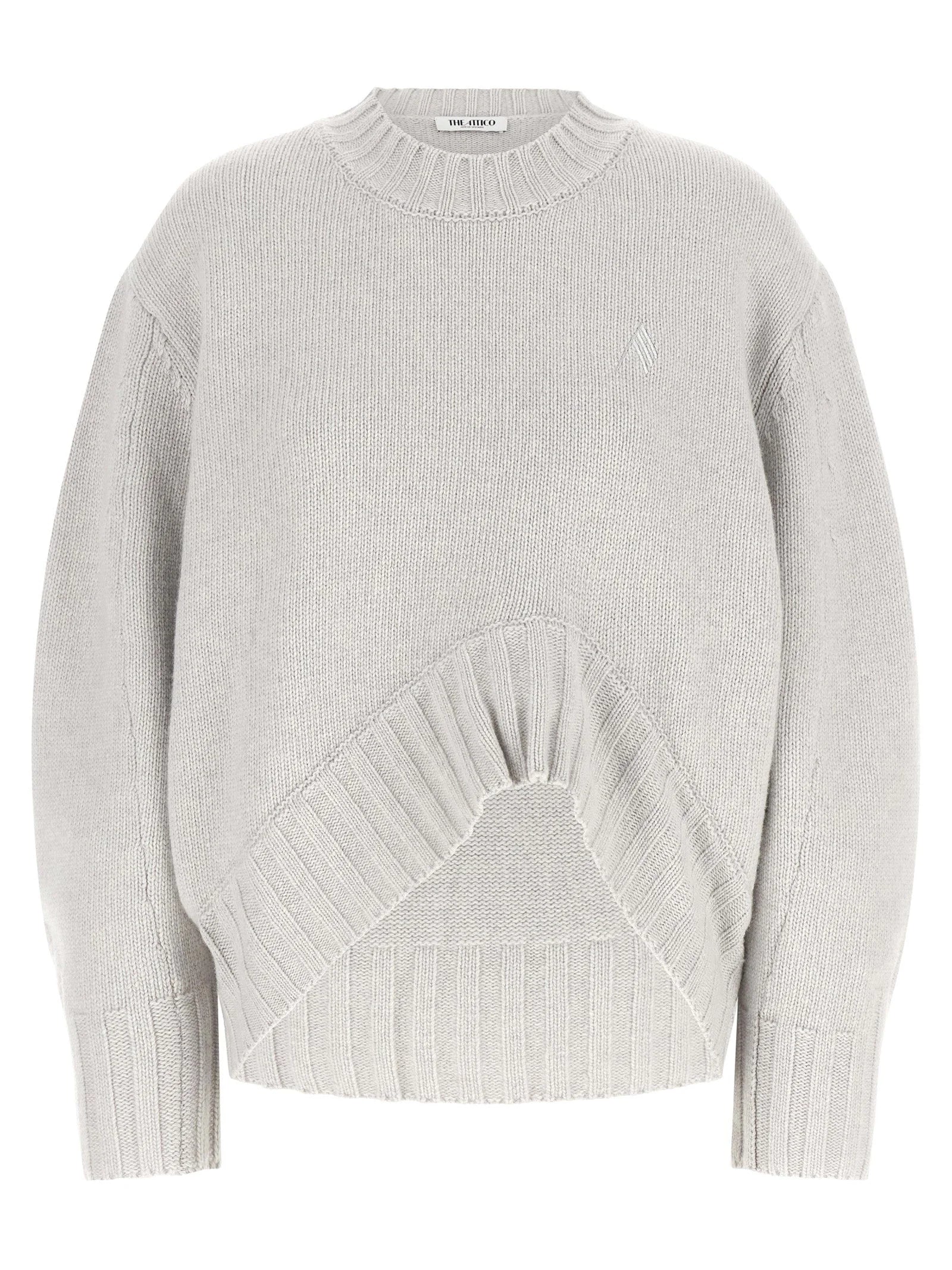 The Attico Gray Virgin Wool Cardigan