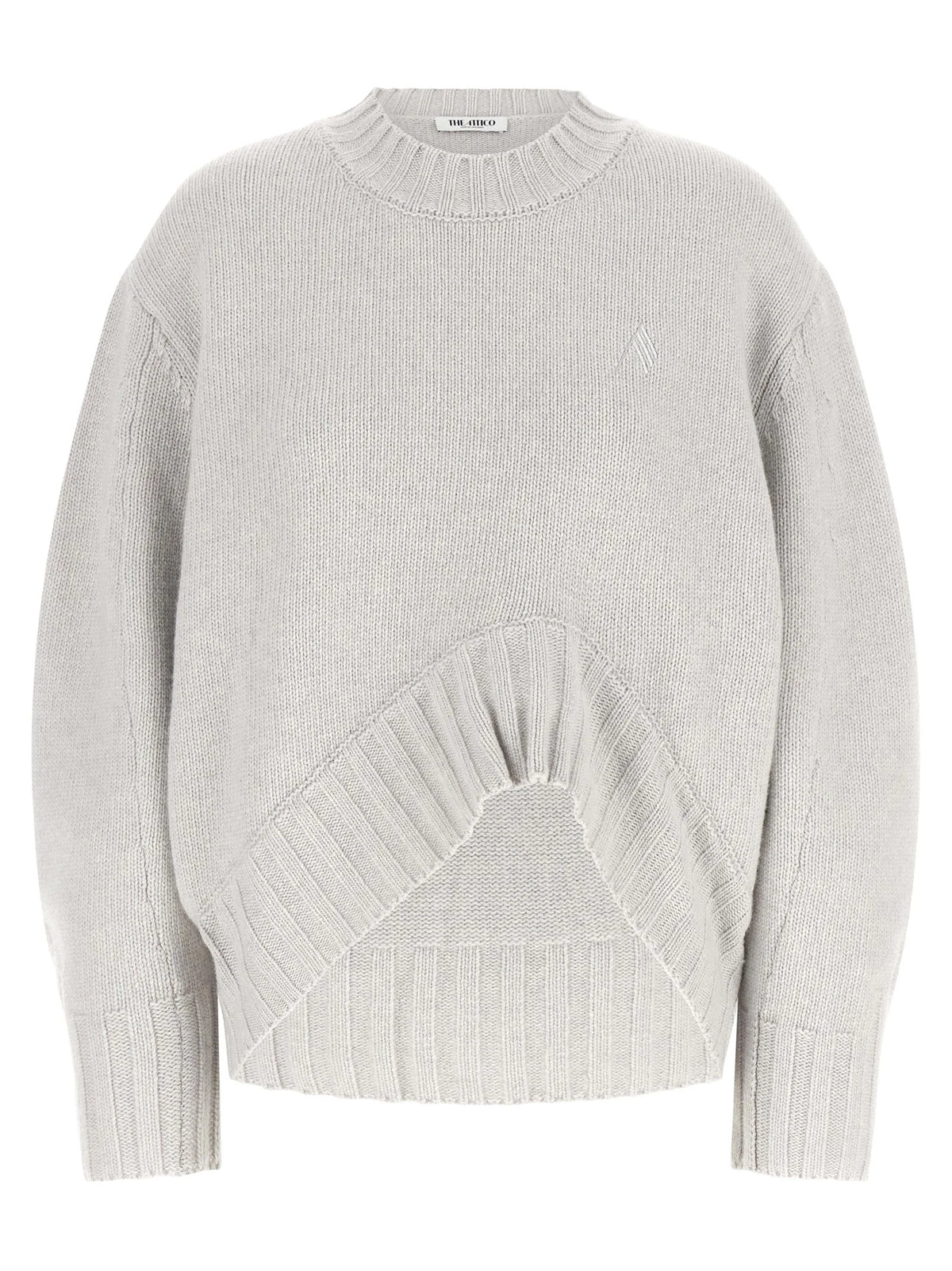 The Attico Gray Virgin Wool Cardigan