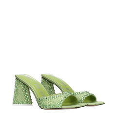 The Attico Green Satin Stiletto Heels Sandals - EU35/US5