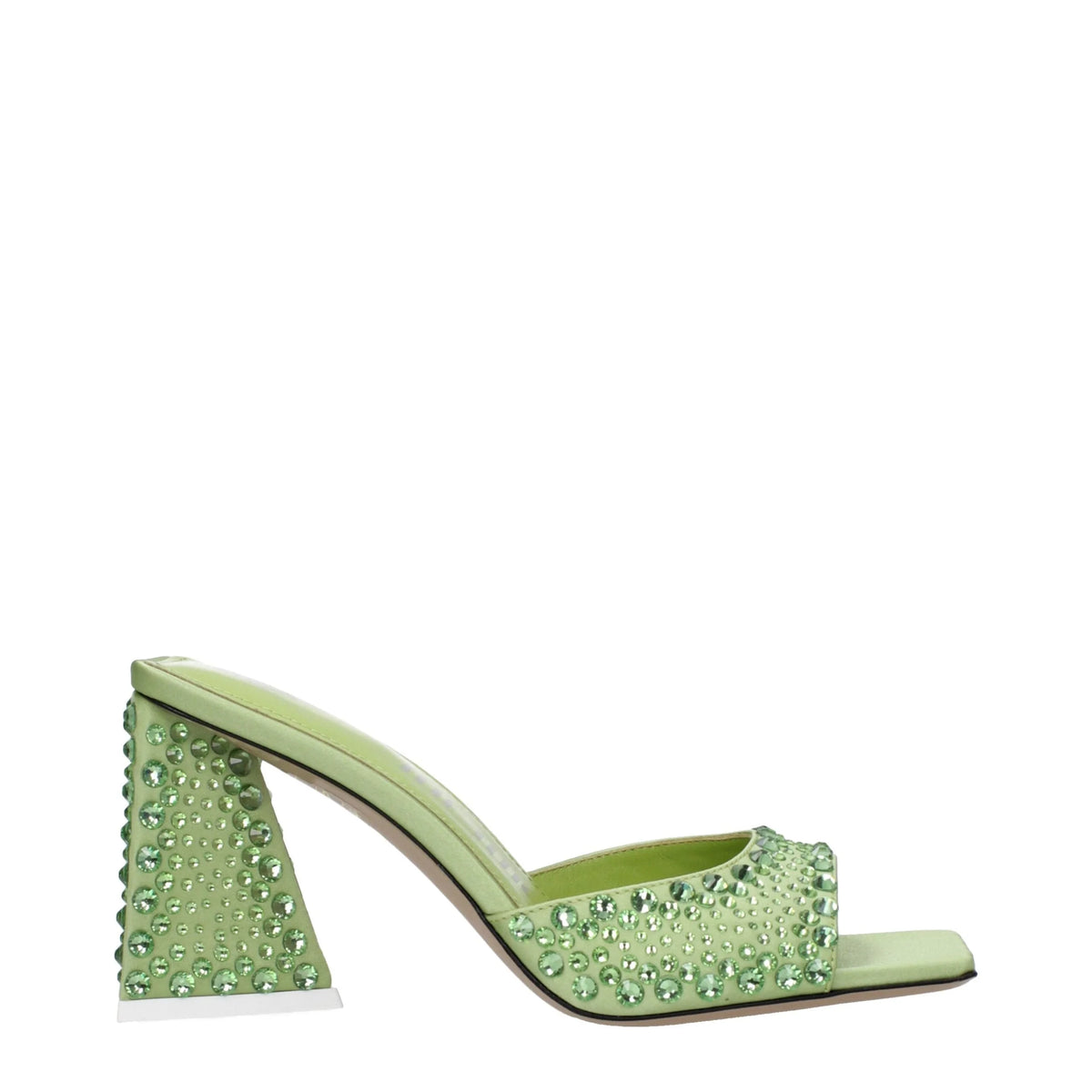The Attico Green Satin Stiletto Heels Sandals - EU35/US5 - Sandals