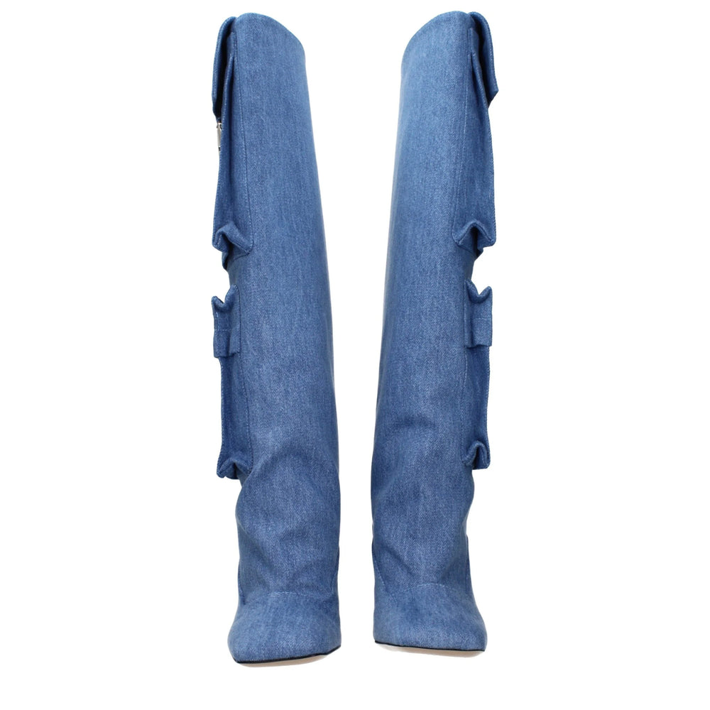 Bottines en tissu bleu clair The Attico