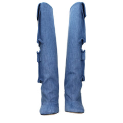 Bottines en tissu bleu clair The Attico