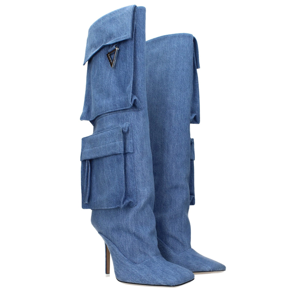 Bottines en tissu bleu clair The Attico