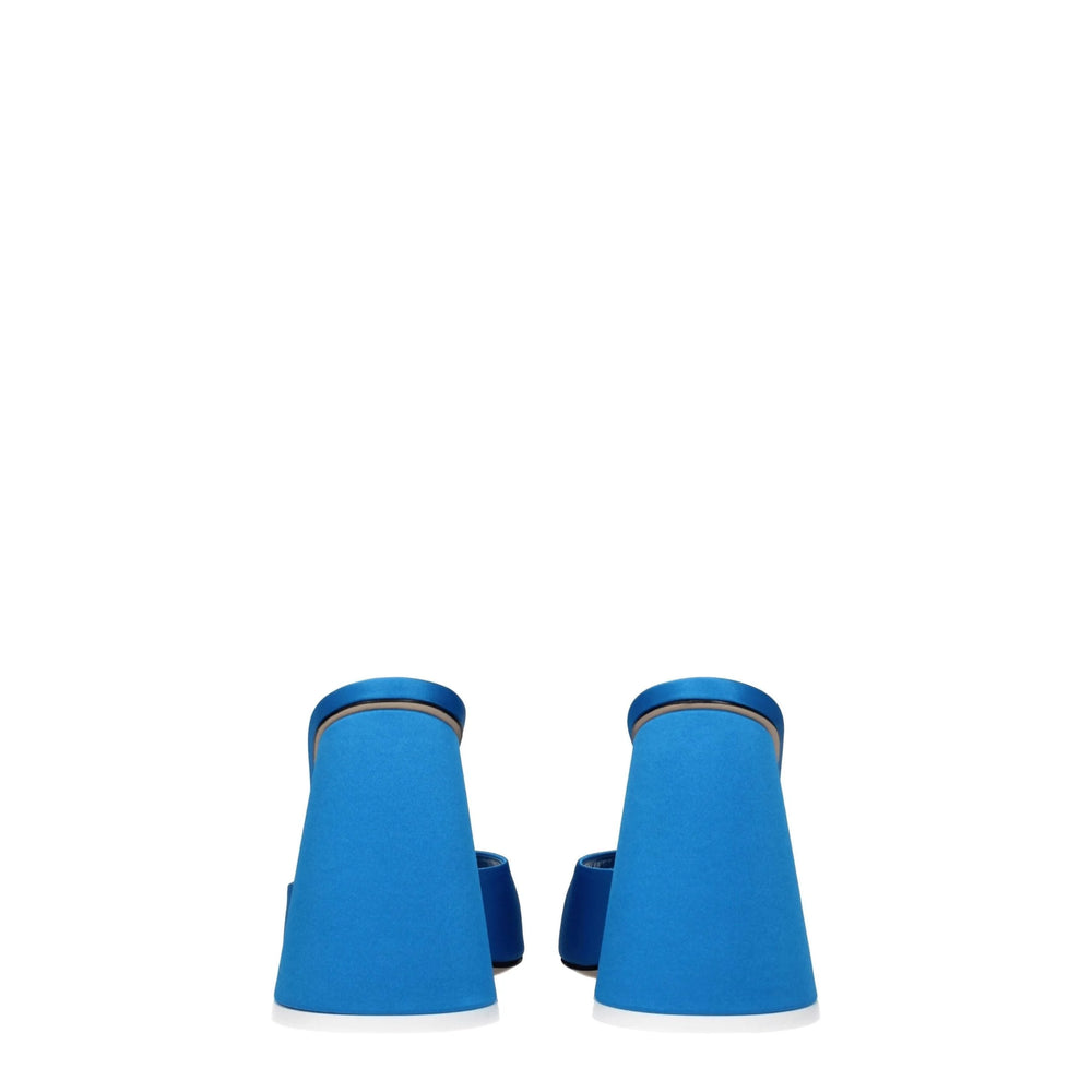 The Attico Light Blue Satin Platforms