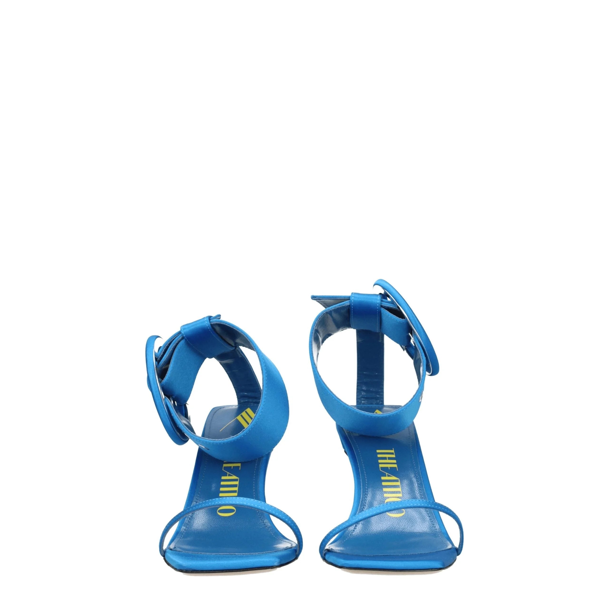 The Attico Light Blue Satin Stiletto Heels Sandals